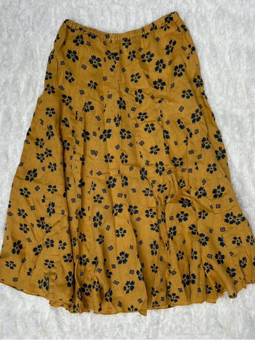 CP Shades Fanny Linen Patterned Maxi Skirt